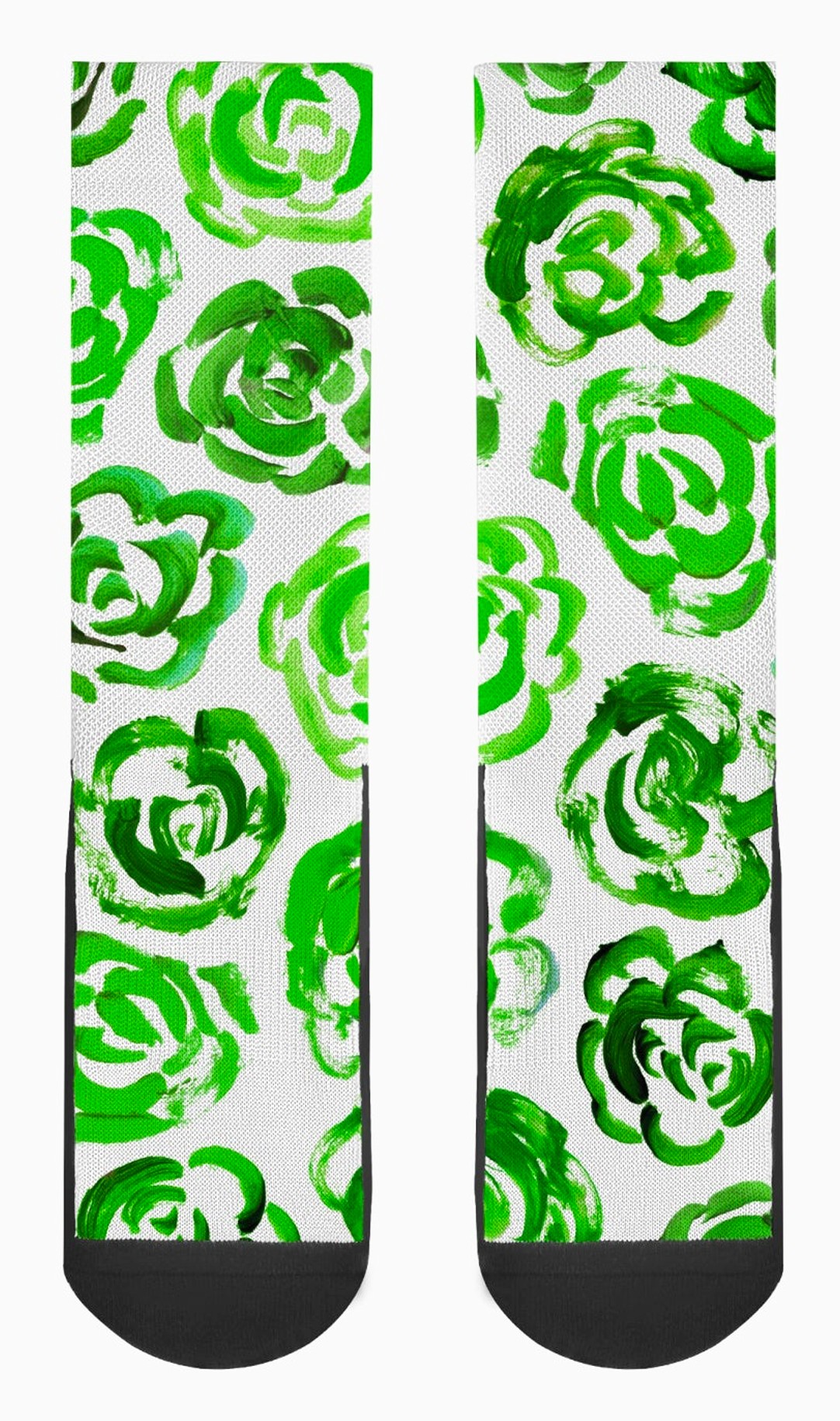 Green flower socks | Unisex dark green flower blossom sports socks for women and men&nbsp;| Cute art socks | Cool socks for guys | Unique socks for men | Best socks for sweaty feet | Moisture wicking socks for running | Cute workout socks for women | Sweat wicking gym socks | High performance sports socks | Anti-blister sports socks | Novelty running socks | Seamless toe athletic socks