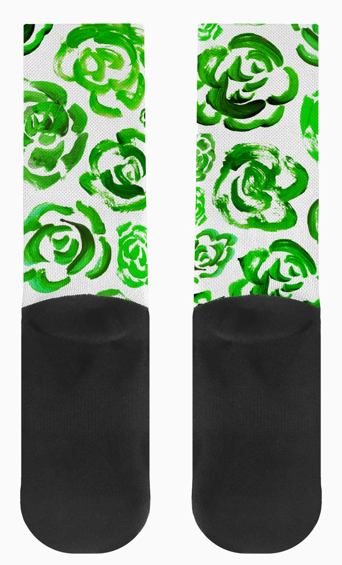 Green flower socks | Unisex dark green flower blossom sports socks for women and men&nbsp;| Cute art socks | Cool socks for guys | Unique socks for men | Best socks for sweaty feet | Moisture wicking socks for running | Cute workout socks for women | Sweat wicking gym socks | High performance sports socks | Anti-blister sports socks | Novelty running socks | Seamless toe athletic socks