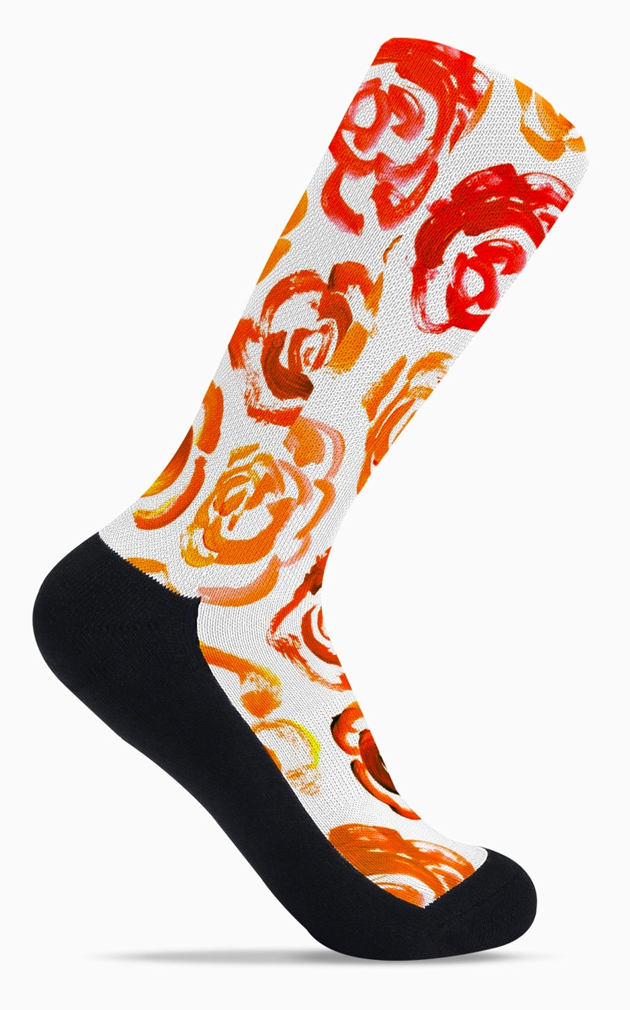 Orange flower socks | Unisex orange flower blossom sports socks for women and men | Cute art socks | Cool socks for guys | Unique socks for men | Best socks for sweaty feet | Moisture wicking socks for running | Cute workout socks for women | Sweat wicking gym socks | High performance sports socks | Anti-blister sports socks | Novelty running socks | Seamless toe athletic socks