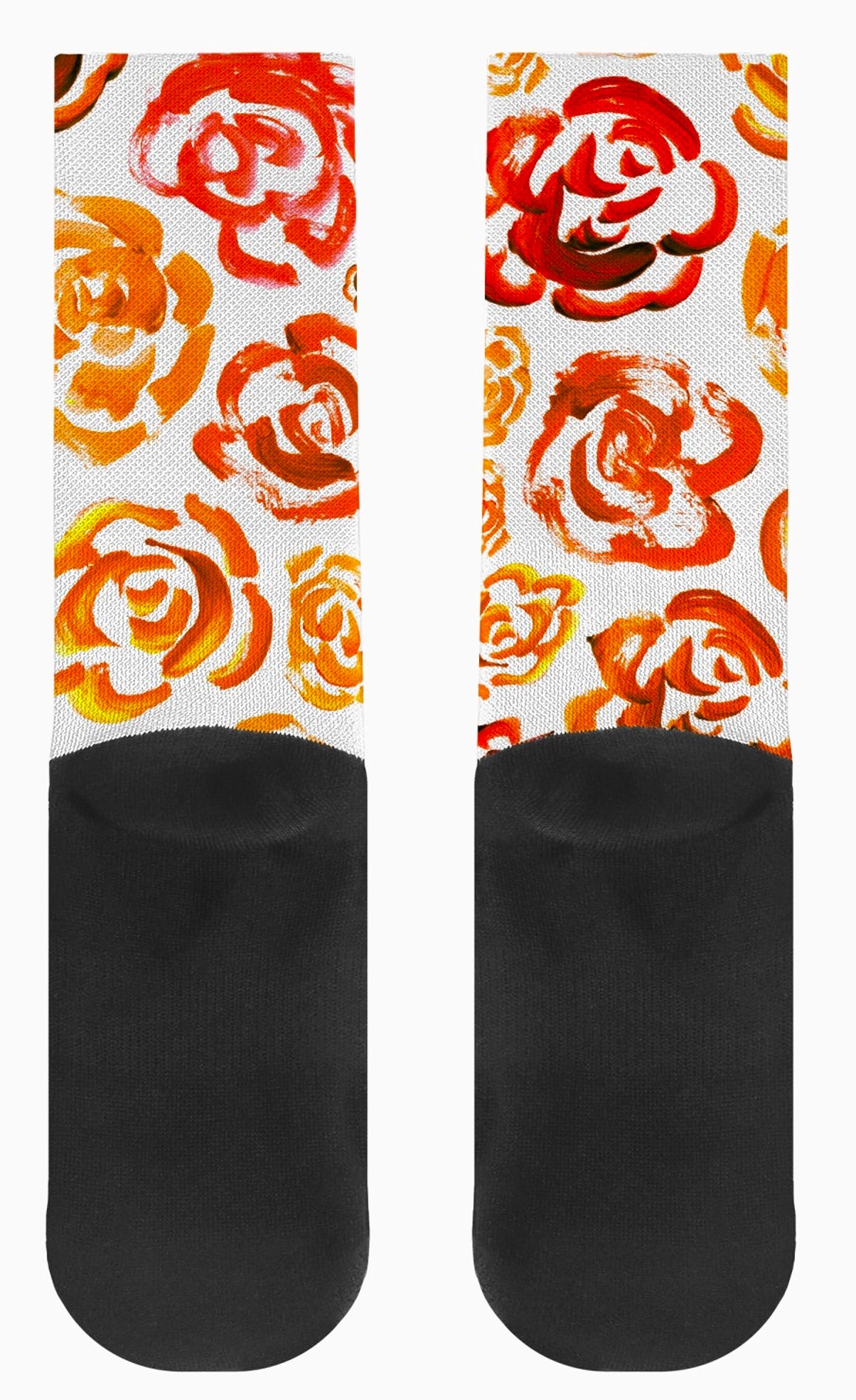 Orange flower socks | Unisex orange flower blossom sports socks for women and men | Cute art socks | Cool socks for guys | Unique socks for men | Best socks for sweaty feet | Moisture wicking socks for running | Cute workout socks for women | Sweat wicking gym socks | High performance sports socks | Anti-blister sports socks | Novelty running socks | Seamless toe athletic socks