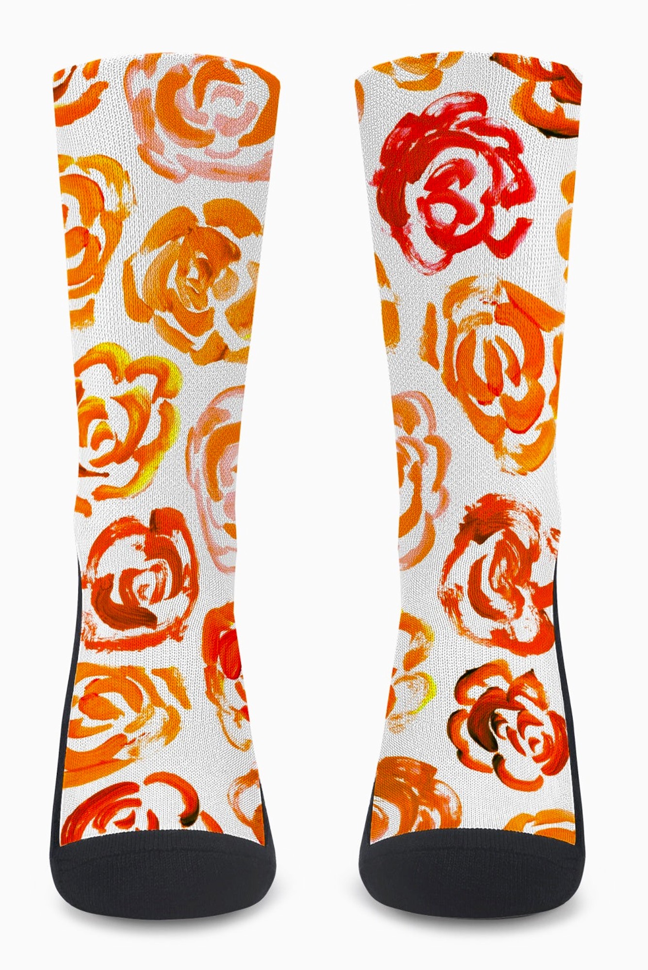 Orange flower socks | Unisex orange flower blossom sports socks for women and men | Cute art socks | Cool socks for guys | Unique socks for men | Best socks for sweaty feet | Moisture wicking socks for running | Cute workout socks for women | Sweat wicking gym socks | High performance sports socks | Anti-blister sports socks | Novelty running socks | Seamless toe athletic socks