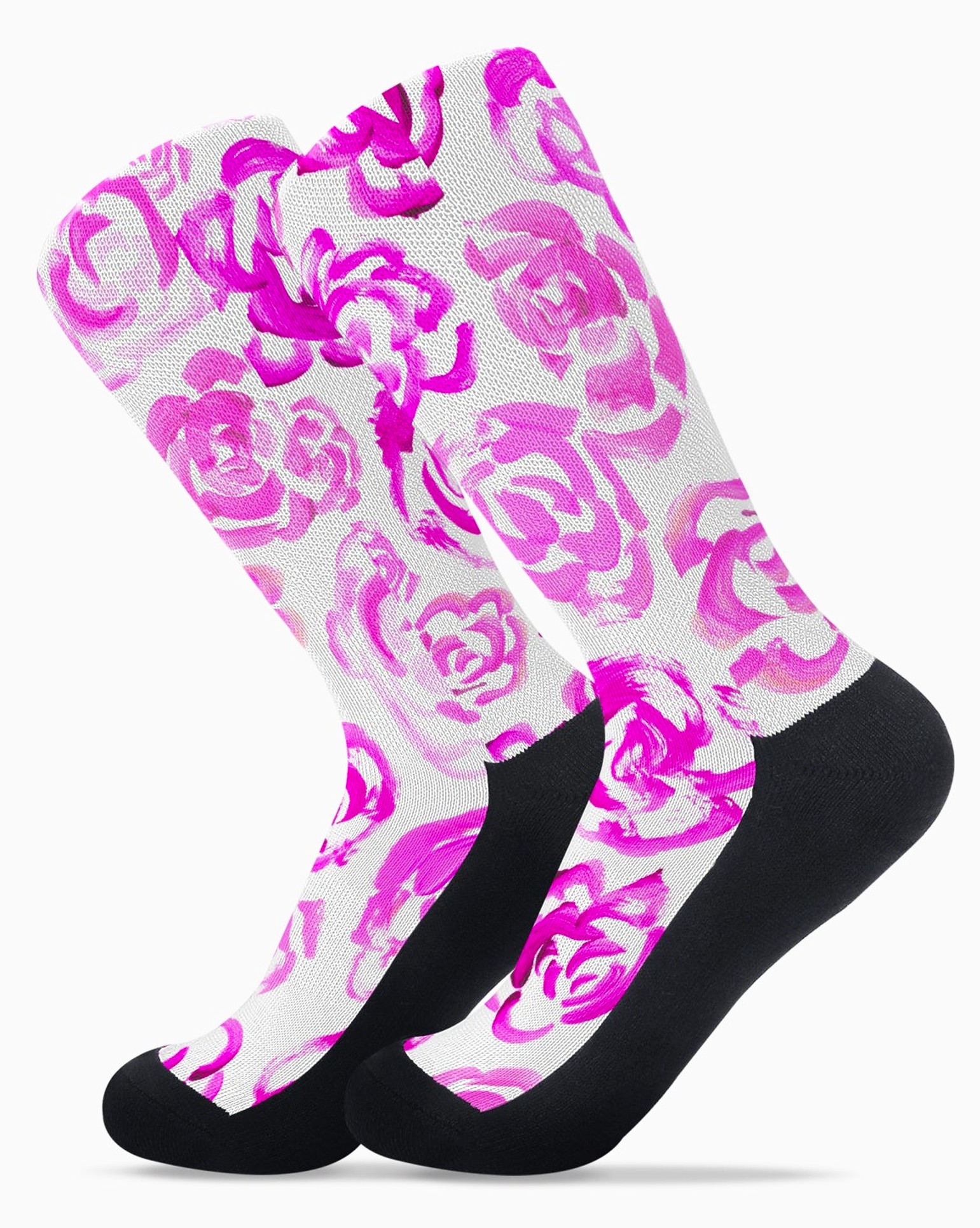 Pink flower socks | Unisex light&nbsp;pink flower blossom sports socks for women and men&nbsp;| Cute art socks | High performance sports socks |&nbsp; Cool socks for guys | Unique socks for men | Best socks for sweaty feet | Moisture wicking socks for running | Cute workout socks for women | Sweat wicking gym socks | Anti-blister sports socks | Novelty running socks | Seamless toe athletic socks