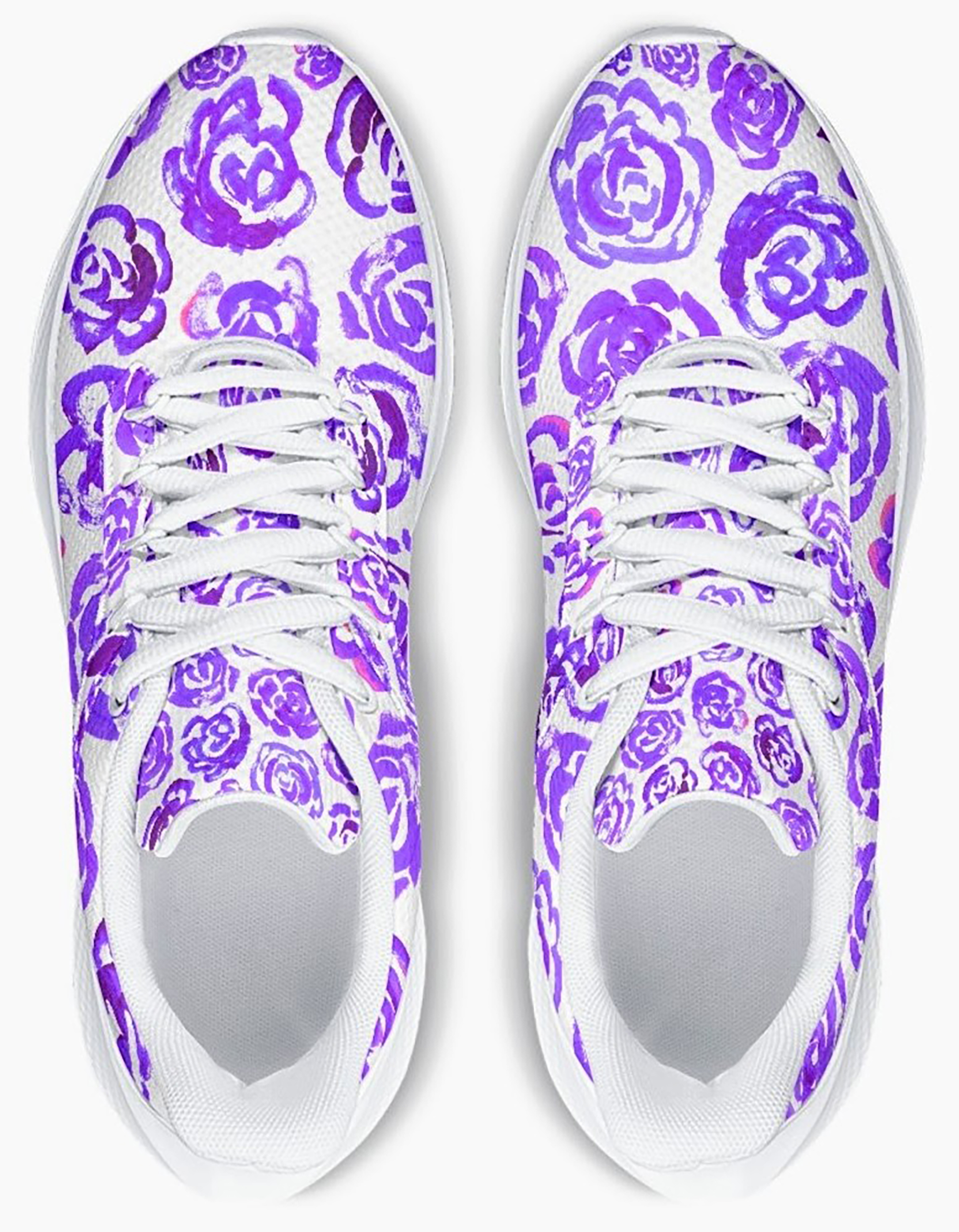 Dark purple flower shoes | Art sneakers | Unisex running shoes with dark purple flower blossoms. Women's & men's lightweight sports shoes.  Floral print running shoes | Floral sneakers | Boho patterned shoes | Cute trainers&nbsp;| Flower sneakers | Gym trainers, tennis shoes & walking shoes