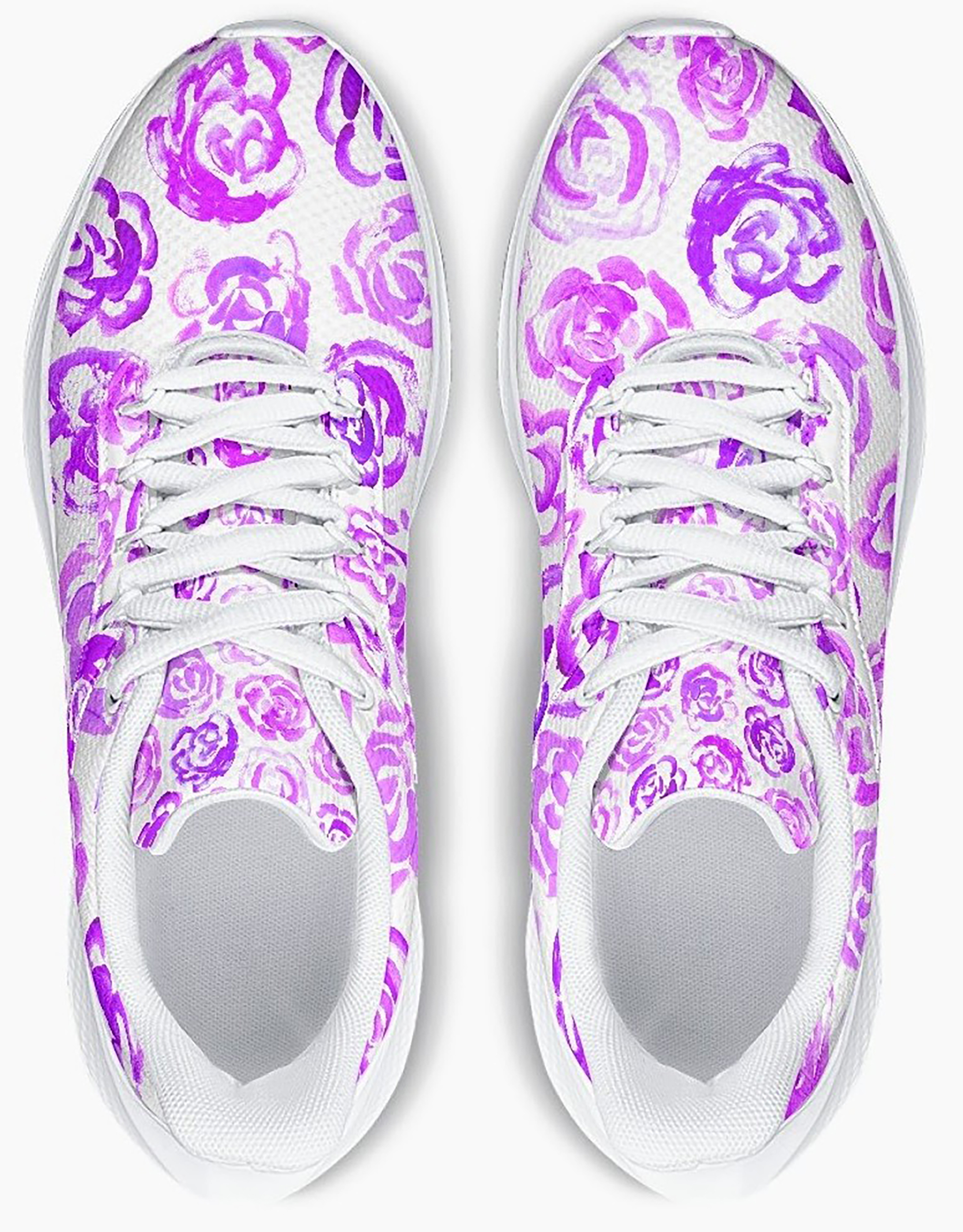 Light purple flower shoes | Art sneakers | Unisex running shoes with light purple flower blossoms. Women's & men's lightweight sports shoes.  Floral print running shoes | Floral sneakers | Boho patterned shoes | Cute trainers&nbsp;| Flower sneakers | Gym trainers, tennis shoes & walking shoes by Mia Mai Art