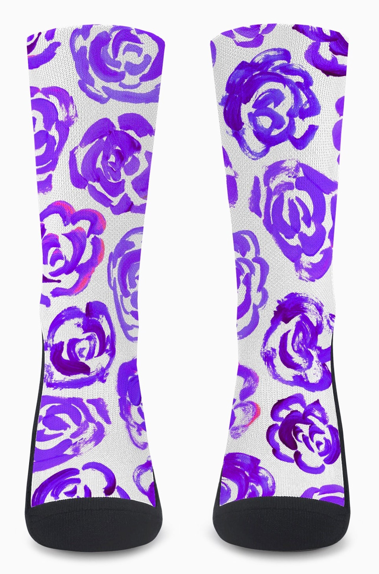 Purple flower socks | Unisex dark purple flower blossom sports socks for women and men&nbsp;| Cute art socks | High performance sports socks |&nbsp; Cool socks for guys | Unique socks for men | Best socks for sweaty feet | Moisture wicking socks for running | Cute workout socks for women | Sweat wicking gym socks | Anti-blister sports socks | Novelty running socks | Seamless toe athletic socks