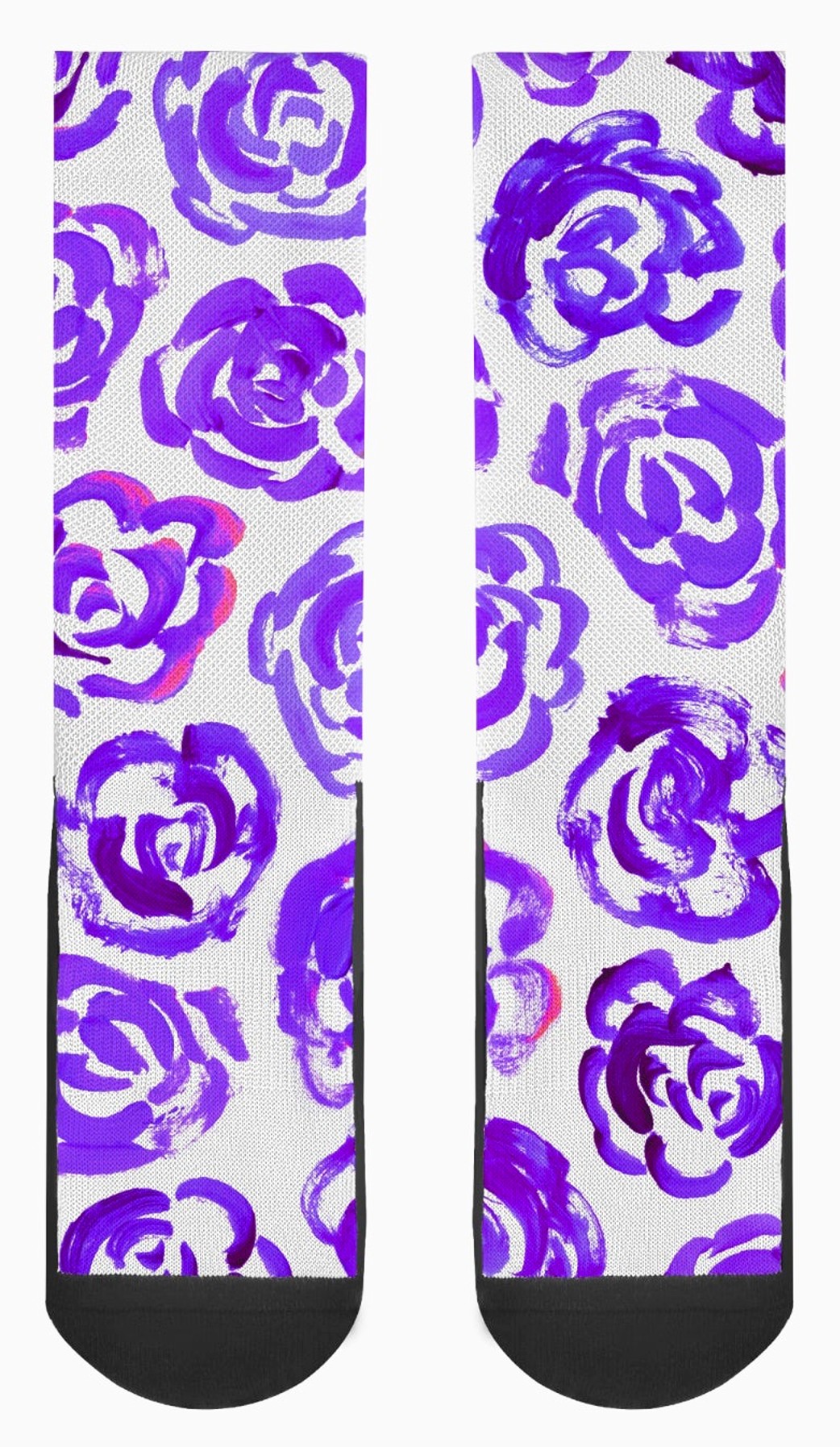 Purple flower socks | Unisex dark purple flower blossom sports socks for women and men&nbsp;| Cute art socks | High performance sports socks |&nbsp; Cool socks for guys | Unique socks for men | Best socks for sweaty feet | Moisture wicking socks for running | Cute workout socks for women | Sweat wicking gym socks | Anti-blister sports socks | Novelty running socks | Seamless toe athletic socks