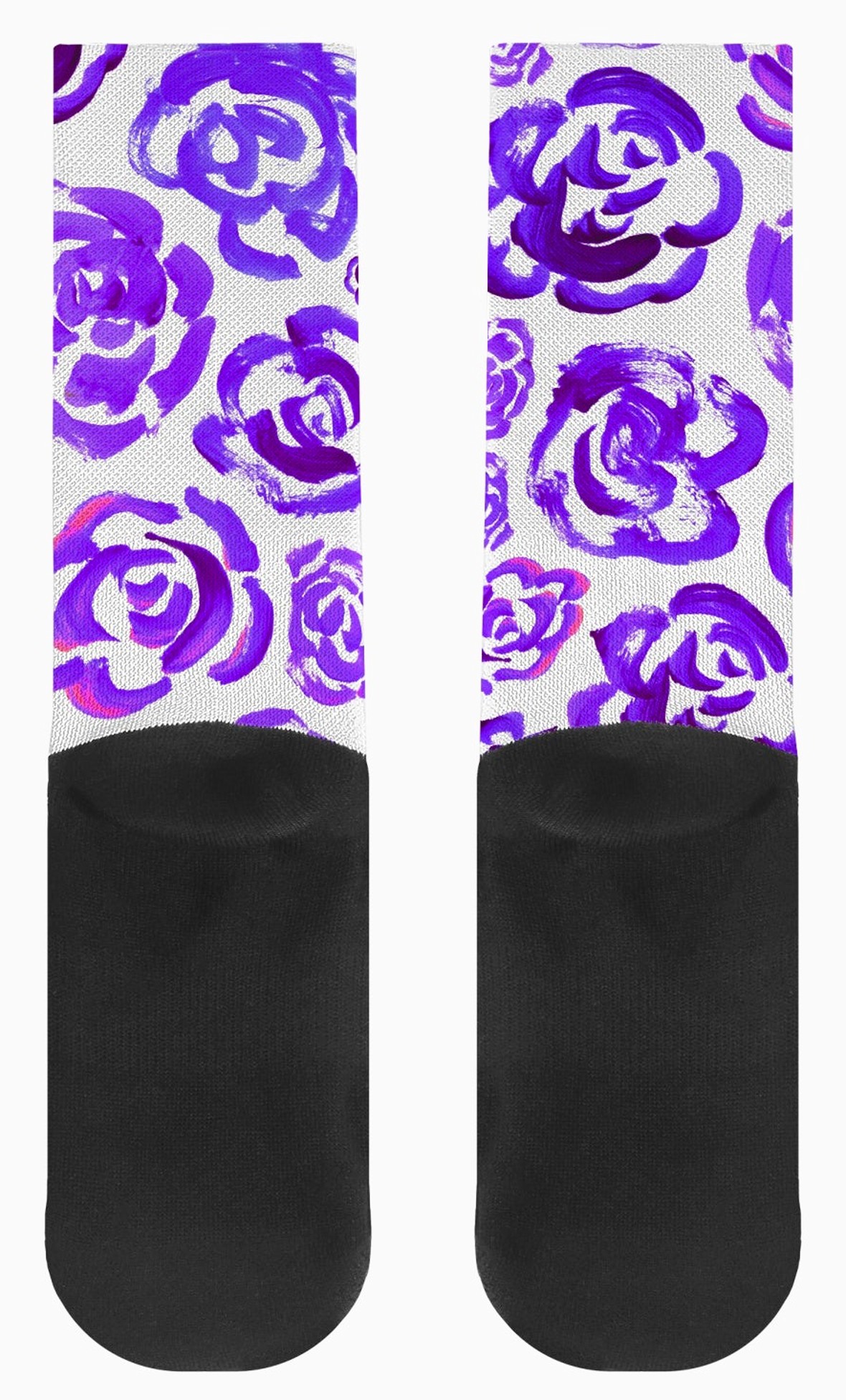 Purple flower socks | Unisex dark purple flower blossom sports socks for women and men&nbsp;| Cute art socks | High performance sports socks |&nbsp; Cool socks for guys | Unique socks for men | Best socks for sweaty feet | Moisture wicking socks for running | Cute workout socks for women | Sweat wicking gym socks | Anti-blister sports socks | Novelty running socks | Seamless toe athletic socks