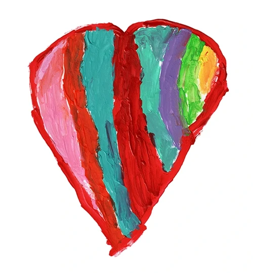 Rainbow heart painting by Mia Mai Art