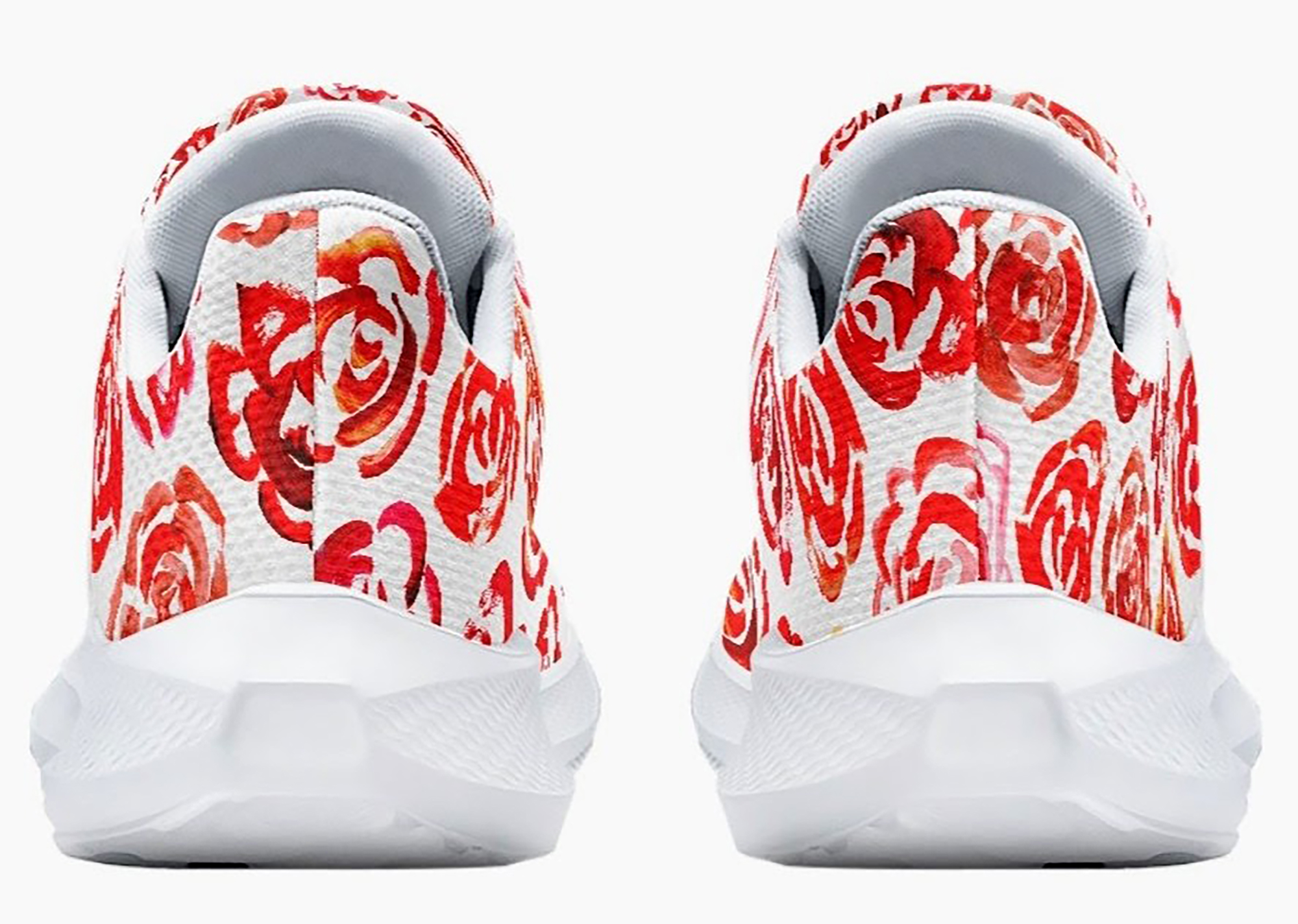 Red flower shoes Art sneakers  Unisex running shoes with red flower blossoms. Women's & men's lightweight sports shoes.  Floral print running shoes | Floral sneakers | Boho patterned shoes | Cute trainers&nbsp;| Flower sneakers | Gym trainers, tennis shoes & walking shoes