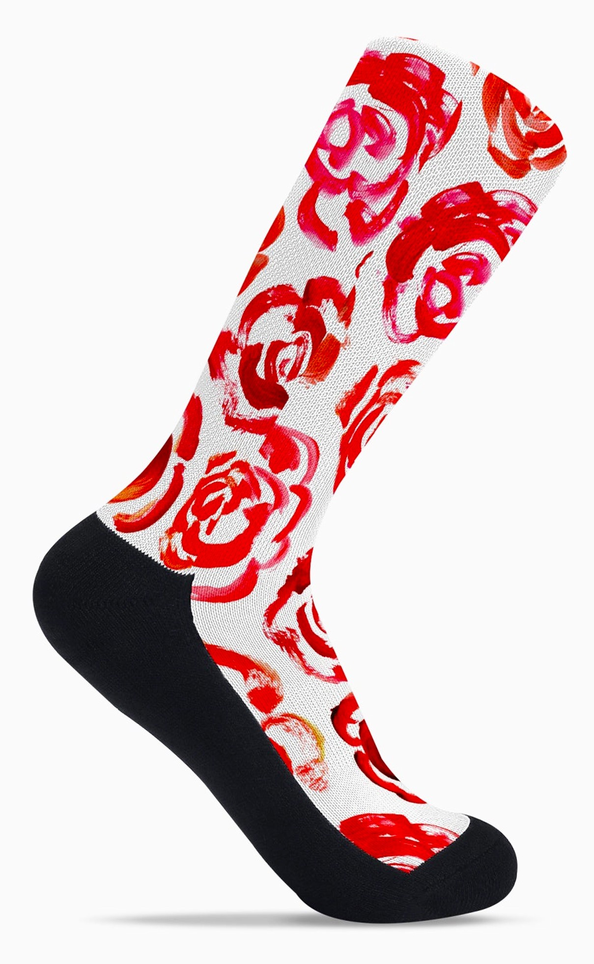 Red flower socks | Unisex red flower blossom sports socks for women and men&nbsp;| Cute art socks | Cool socks for guys | Unique socks for men | Best socks for sweaty feet | Moisture wicking socks for running | Cute workout socks for women | Sweat wicking gym socks | High performance sports socks | Anti-blister sports socks | Novelty running socks | Seamless toe athletic socks