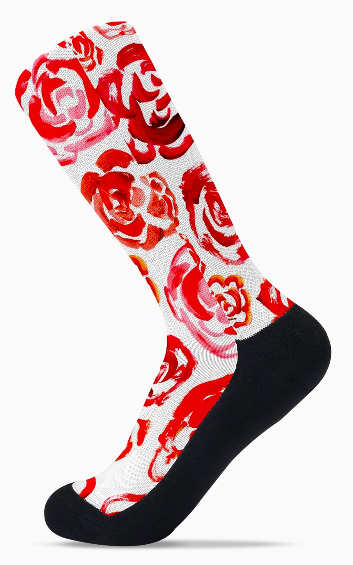 Red flower socks | Unisex red flower blossom sports socks for women and men&nbsp;| Cute art socks | Cool socks for guys | Unique socks for men | Best socks for sweaty feet | Moisture wicking socks for running | Cute workout socks for women | Sweat wicking gym socks | High performance sports socks | Anti-blister sports socks | Novelty running socks | Seamless toe athletic socks