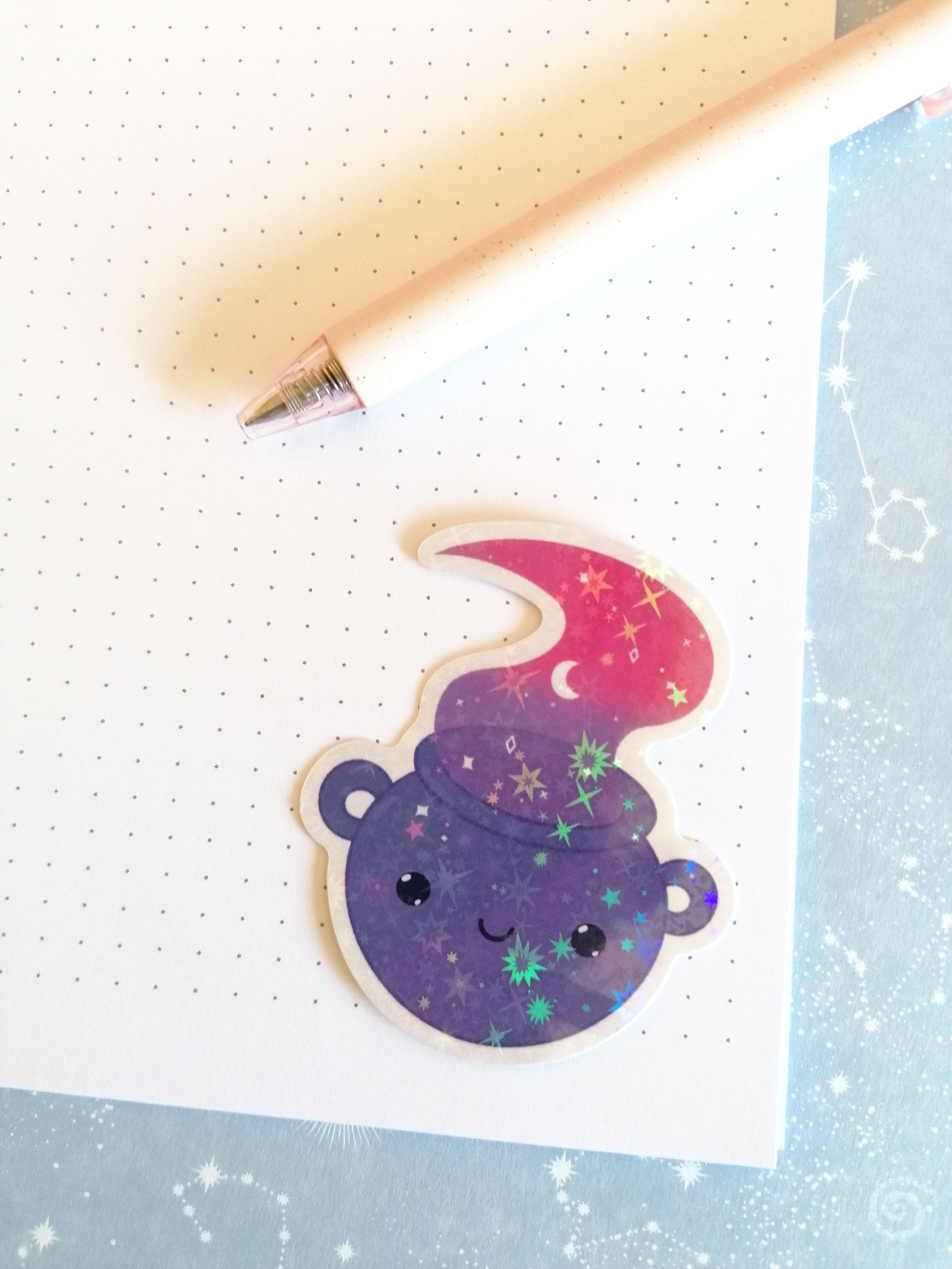 Holographic Cauldron Sticker, Witchy sticker