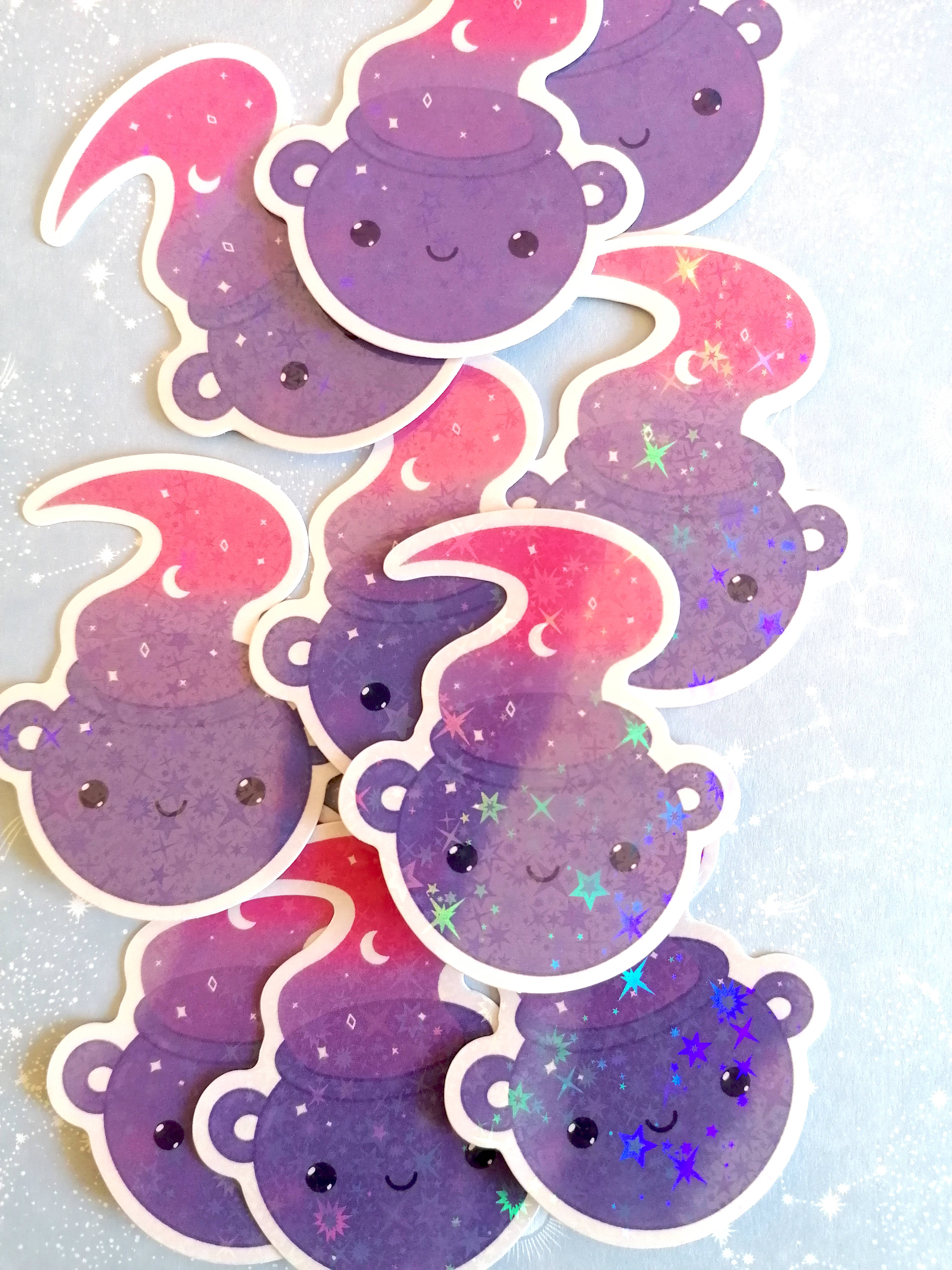 Holographic Cauldron Sticker, Witchy sticker