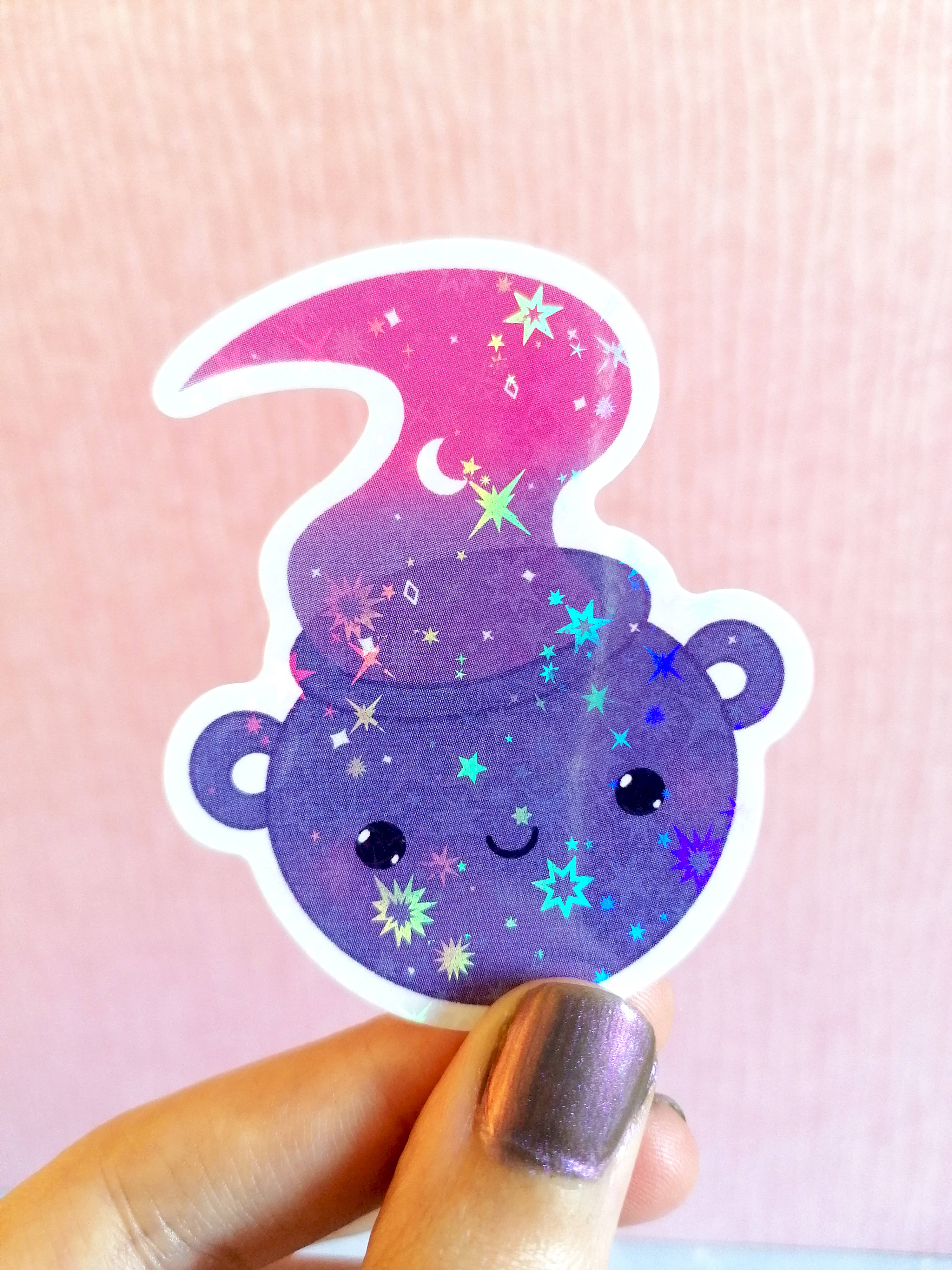 Holographic Cauldron Sticker, Witchy sticker