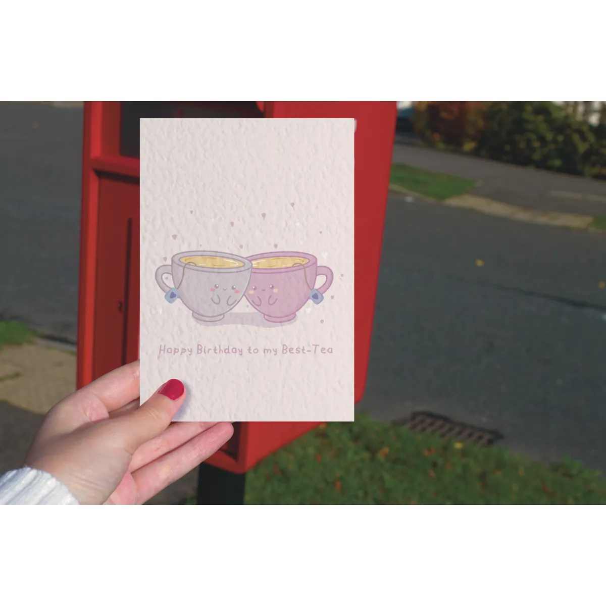 Best-Tea birthday card, Recycled card