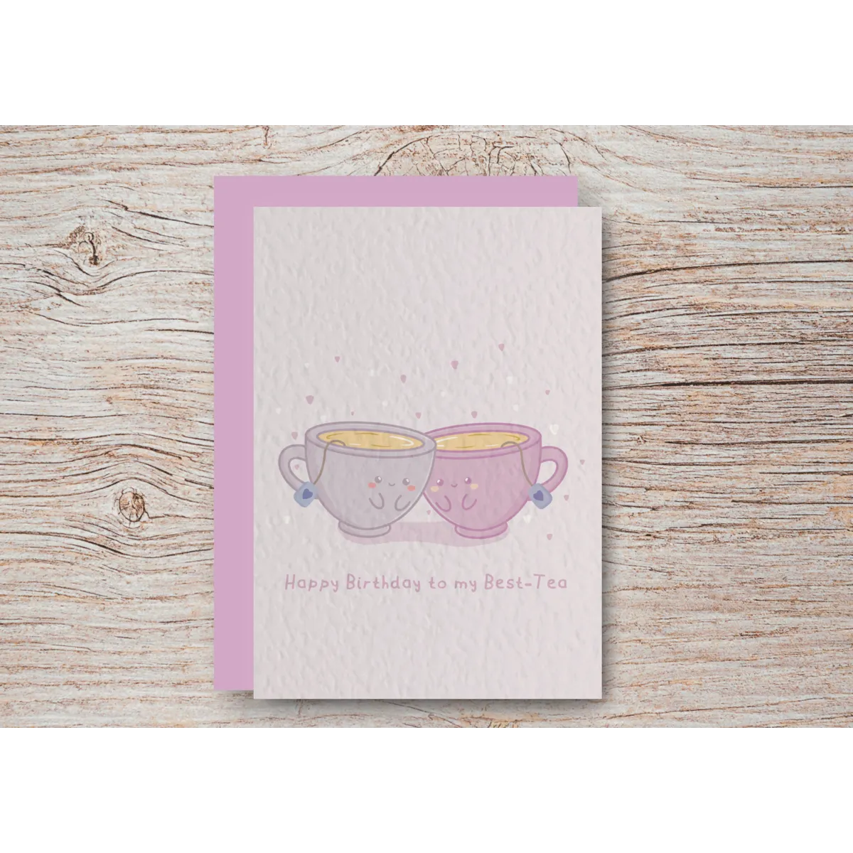 Best-Tea birthday card, Recycled card