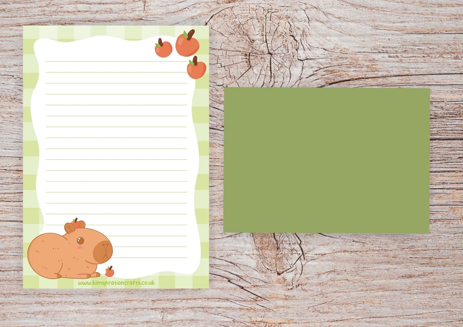 Capybara letter writing set, A5 Writing set with envelopes