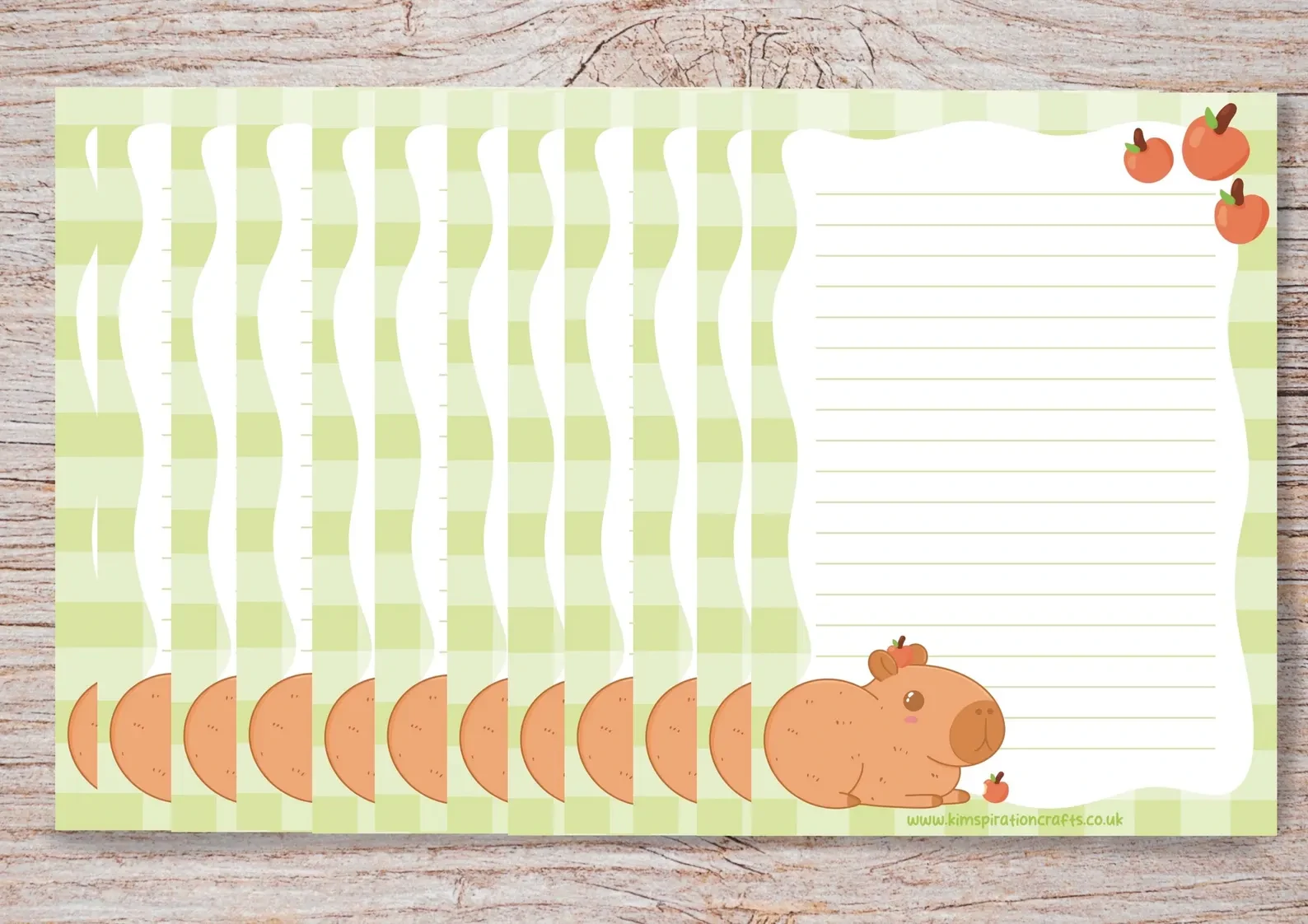 Capybara letter writing set, A5 Writing set with envelopes