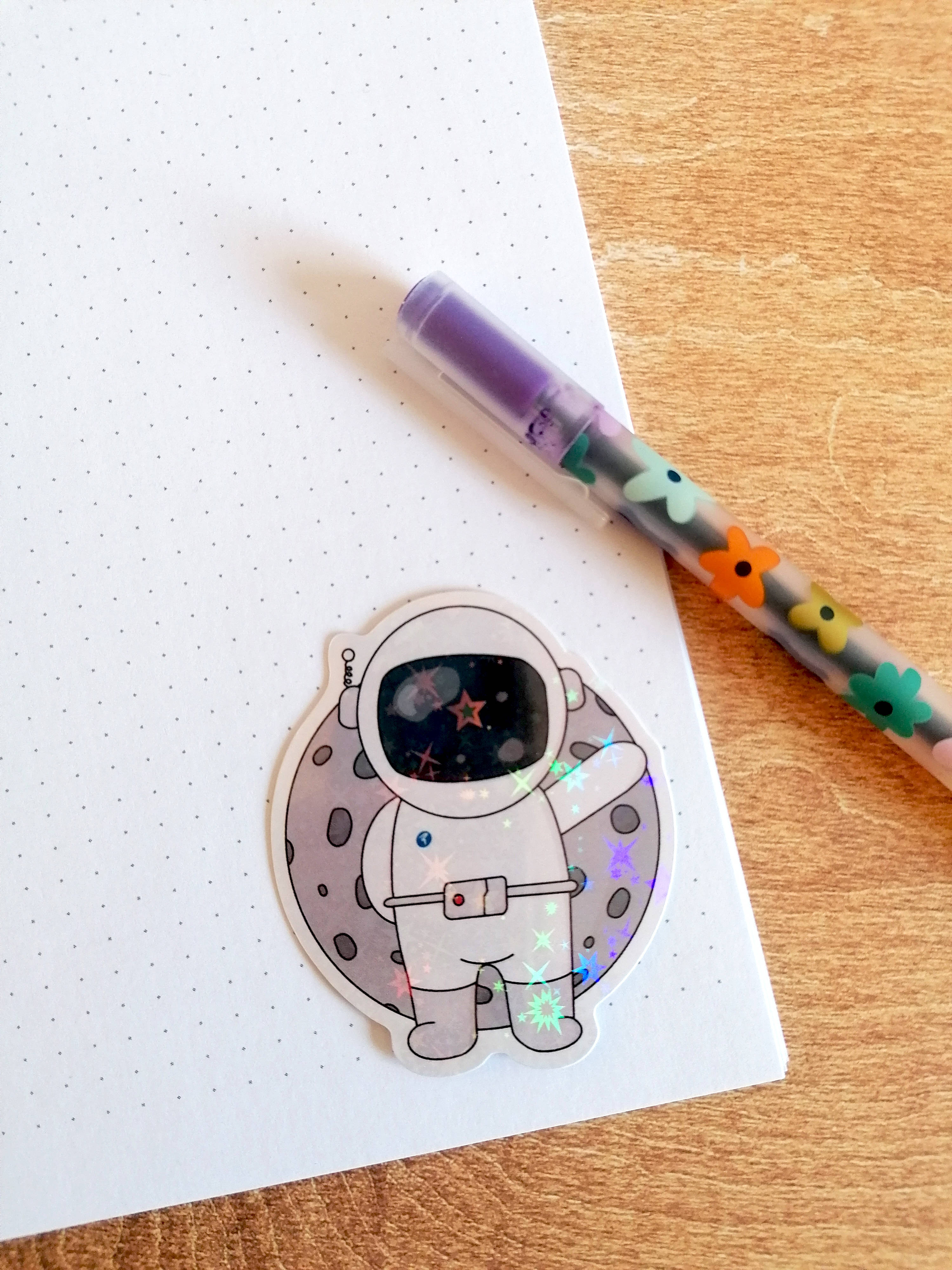 HOLOGRAPHIC Astronaut Sticker