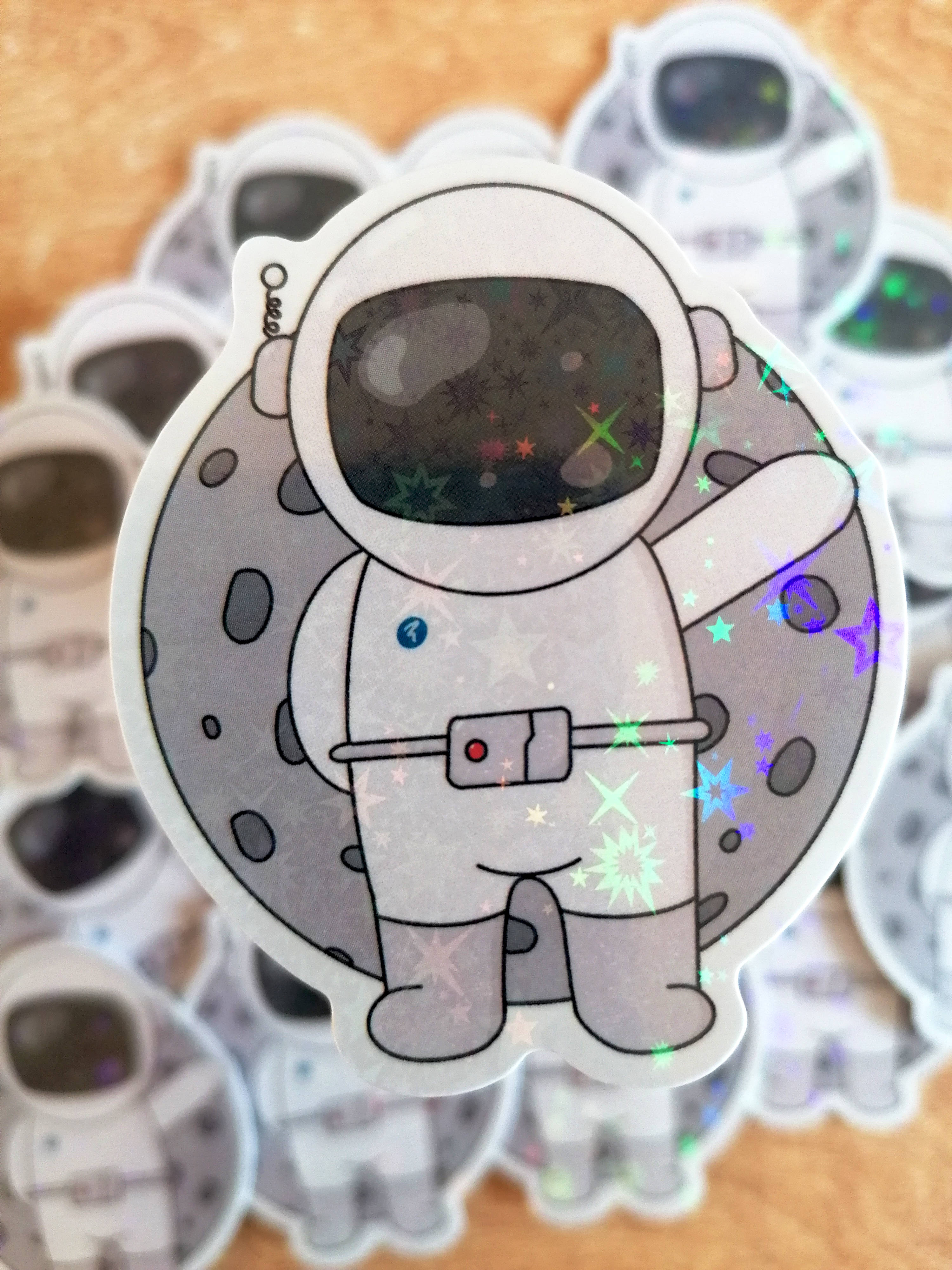 HOLOGRAPHIC Astronaut Sticker