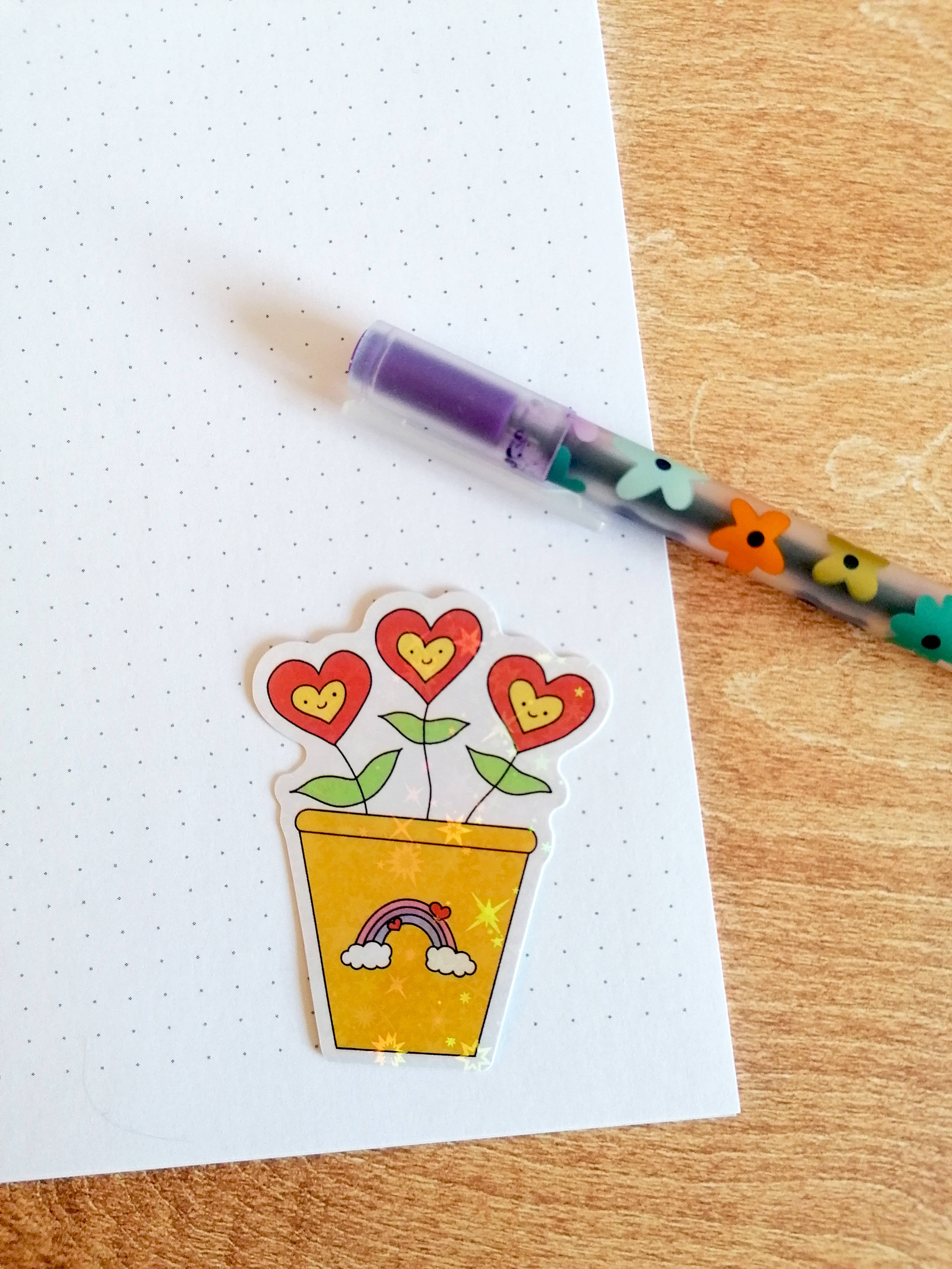 HOLOGRAPHIC Girly Flower Sticker