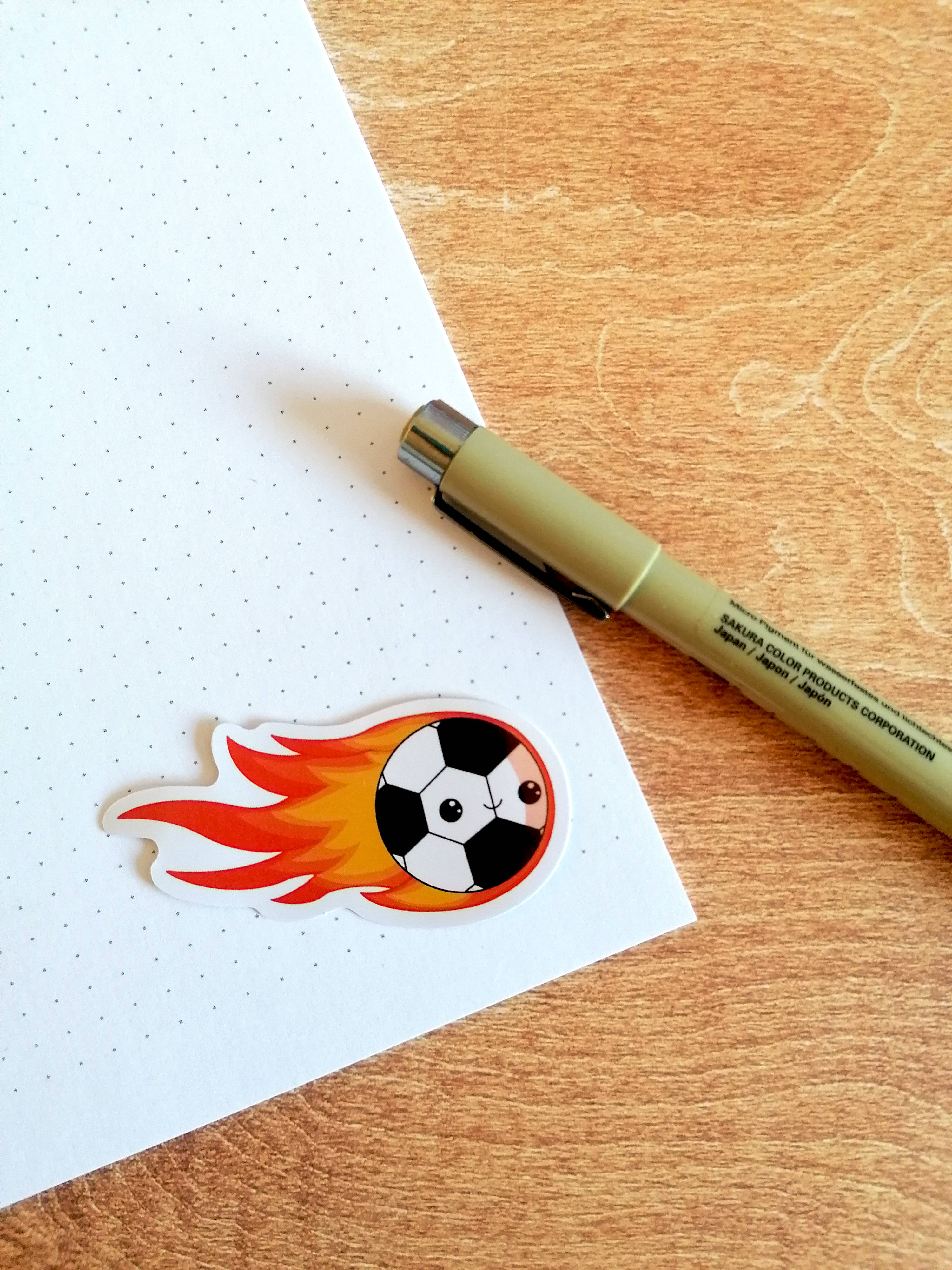 Flaming Football Sticker