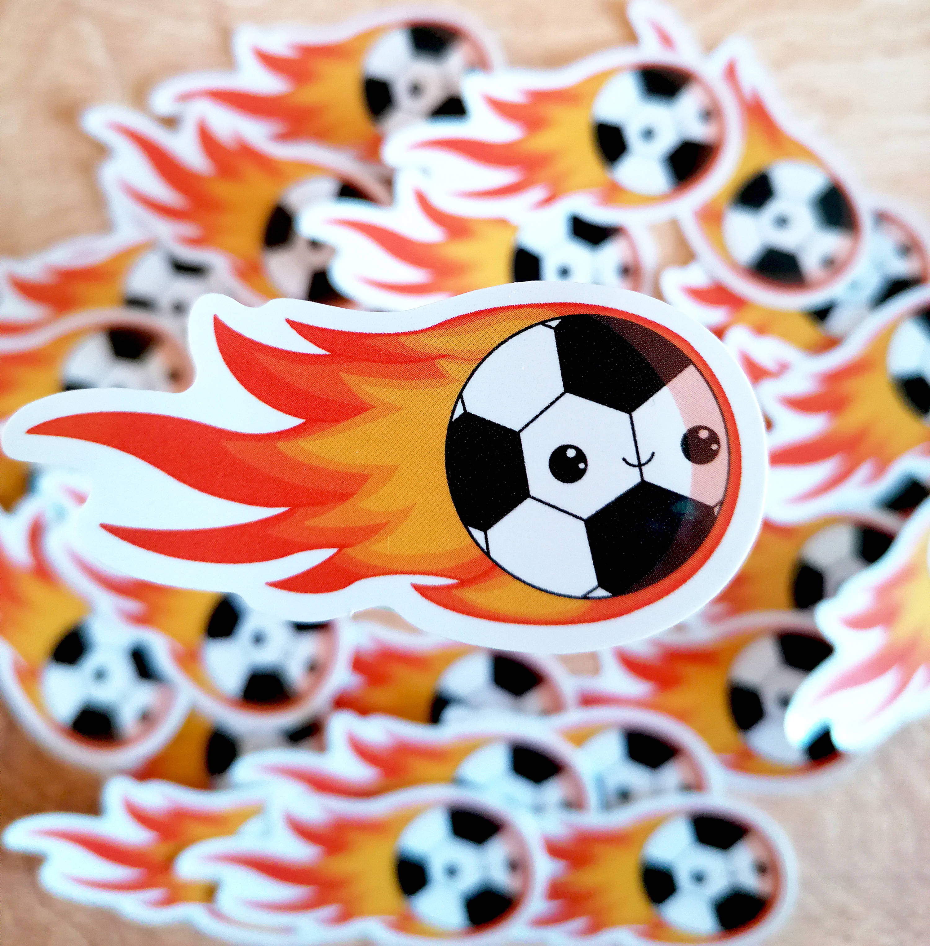 Flaming Football Sticker