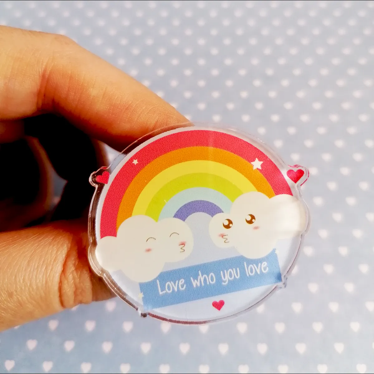 LGBT Acrylic Pin, Love who you love