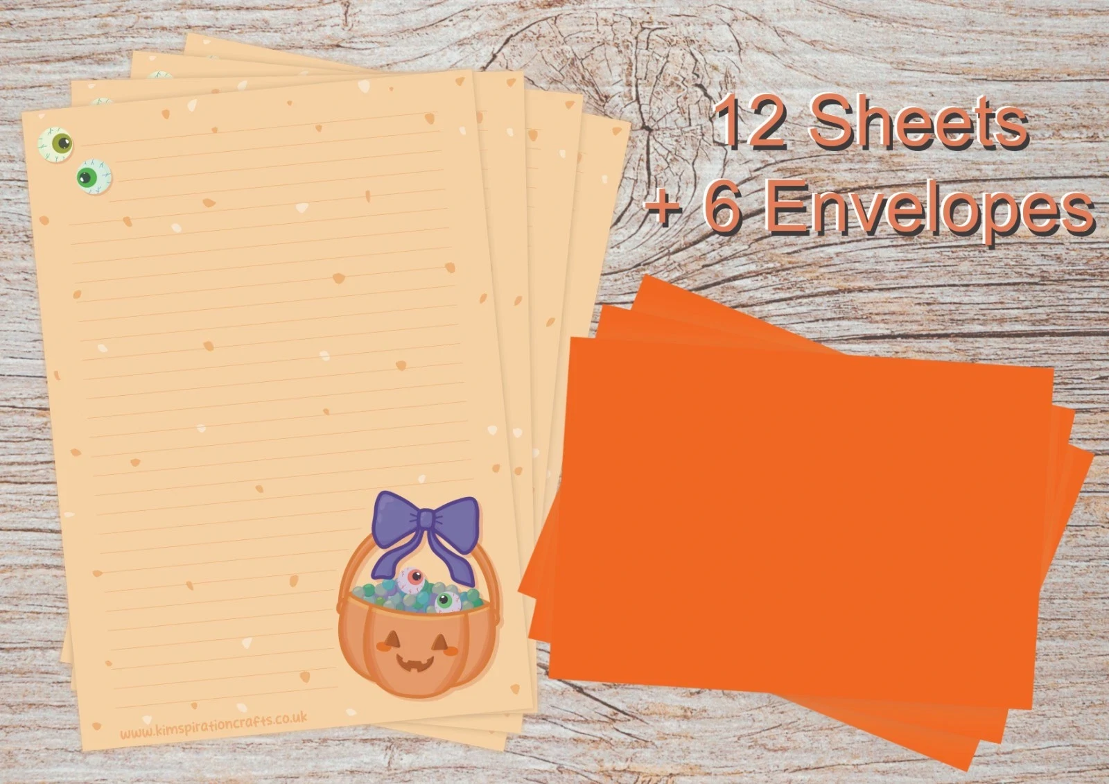 Cute and Creepy halloween letter writing set