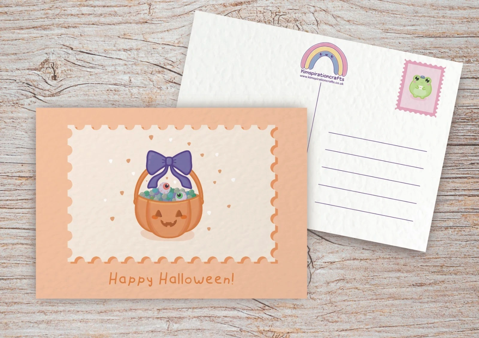 Cute and Creepy Halloween Postcard