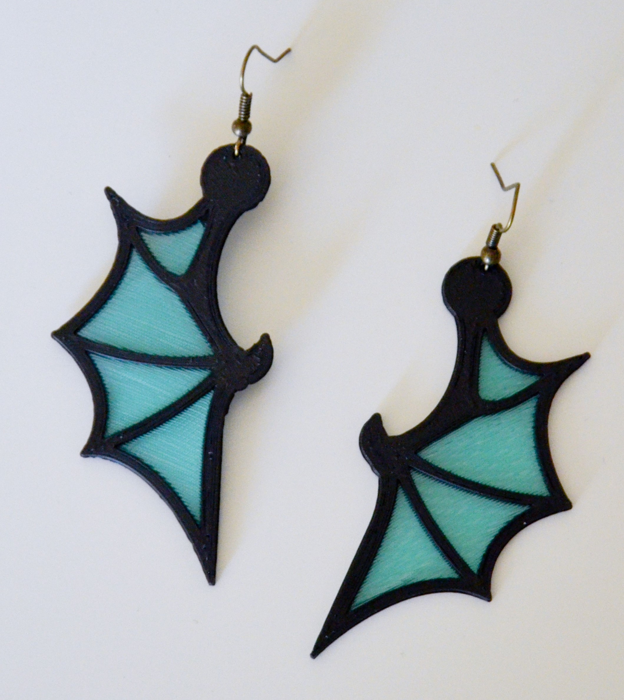 Two Tone Dragon Wing Earrings