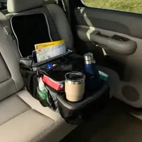 Auto Drive Backseat Organizer in use