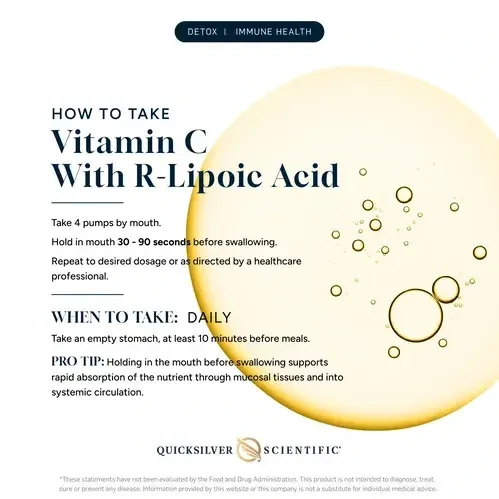 Quicksilver Vitamin C + R Lipoic Acid bottle