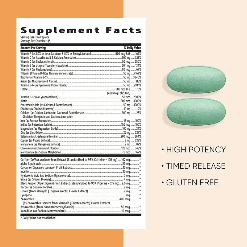 GNC Women's Energy & Metabolism Multivitamin - 90 Caplets (45 Servings)