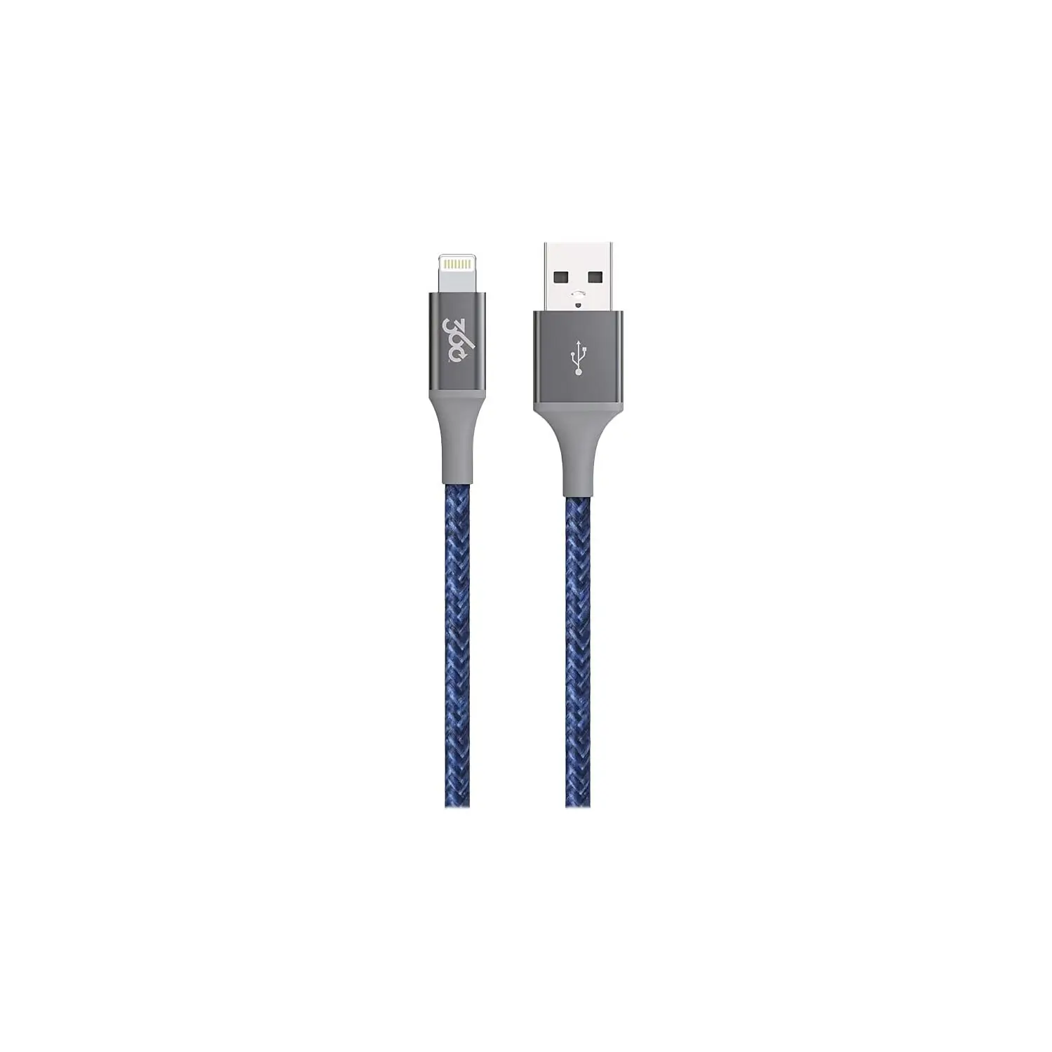 360 Electrical Habitat 8 ft Premium Braided Charging Cable with Lightning Connector, Choose Color