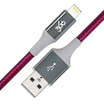 360 Electrical Habitat 4ft Charging Cable For iPhone, iPad, iPod, | Choose Color