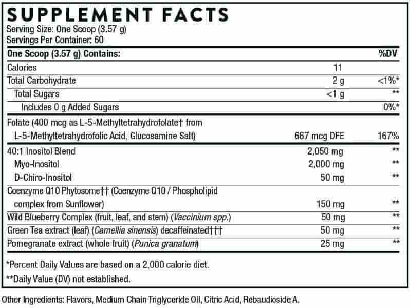 Detailed view of Thorne Ovarian Care powder benefits for hormone balance and ovarian health