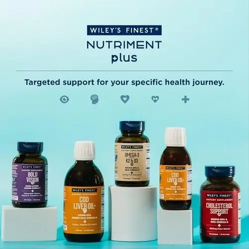 Wiley's Finest Bold Vision fish oil supplement in use for daily eye health protection