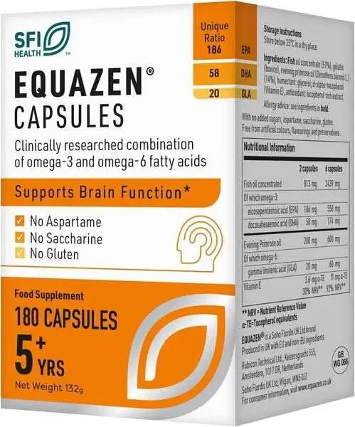 Equazen Eye Q Omega 3 & 6 180 Capsules for brain health support