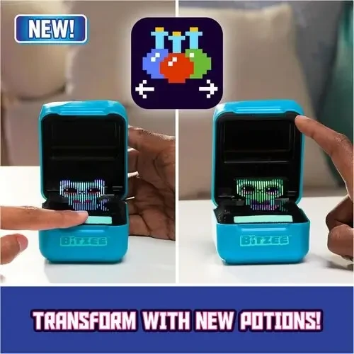 The Bitzee Magicals interactive digital pet case open, displaying a colorful, glowing magical creature.
