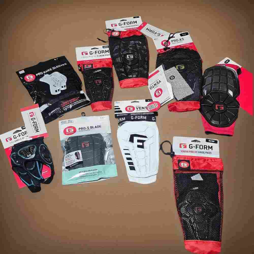 Athlete wearing G-Form Pads during mountain biking