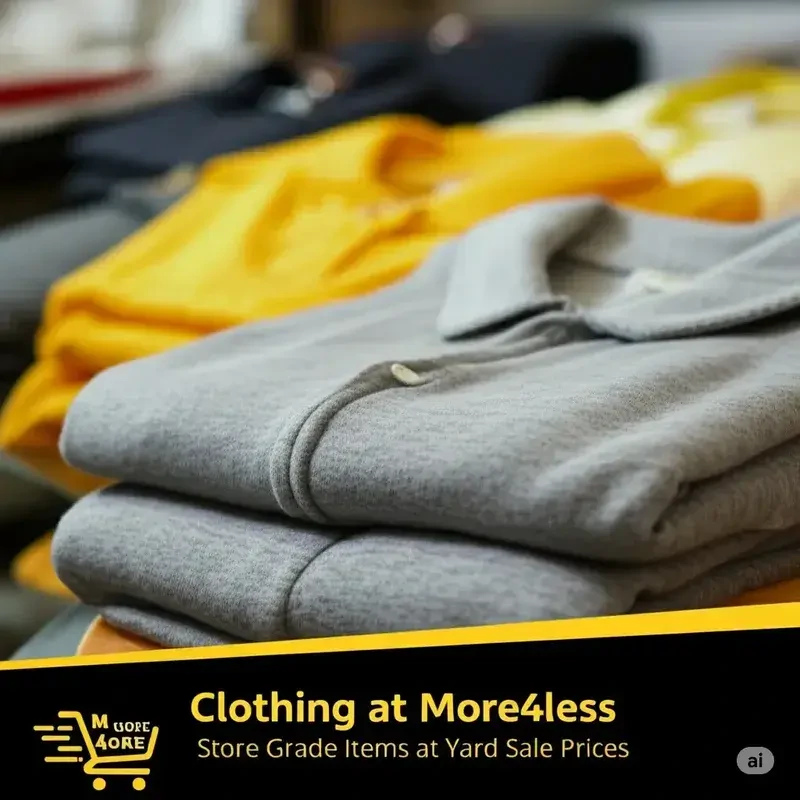 A collection of stylish clothing for men, women, and kids from More4less