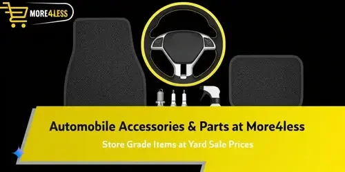 An assortment of auto accessories including car organizers and maintenance parts