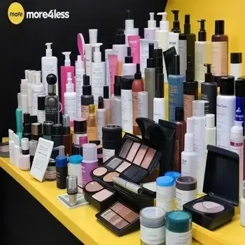 A collection of premium skincare, makeup, and hair care products at discount prices