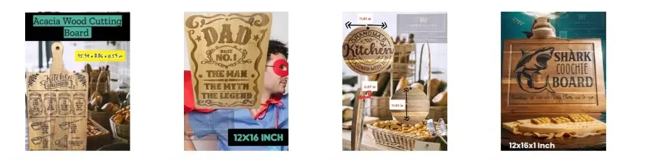 Custom laser engraved cutting boards