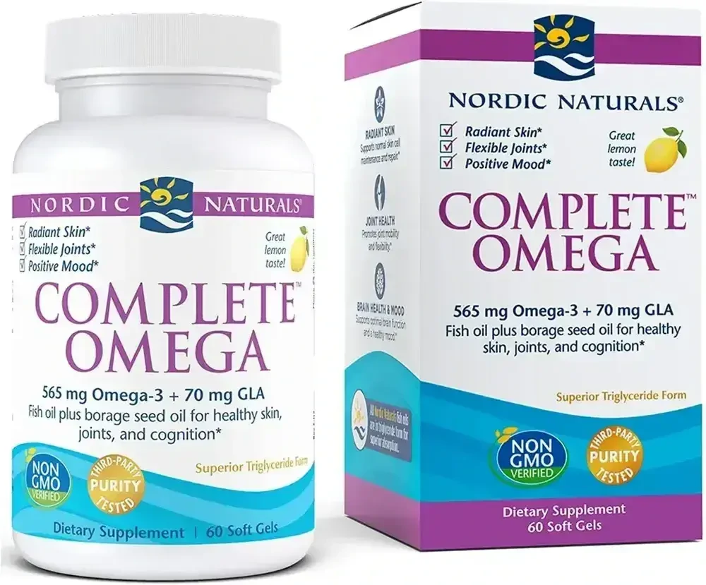 Nordic Naturals Complete Lemon Flavor 565 mg Omega-3 - EPA & DHA bottle and box