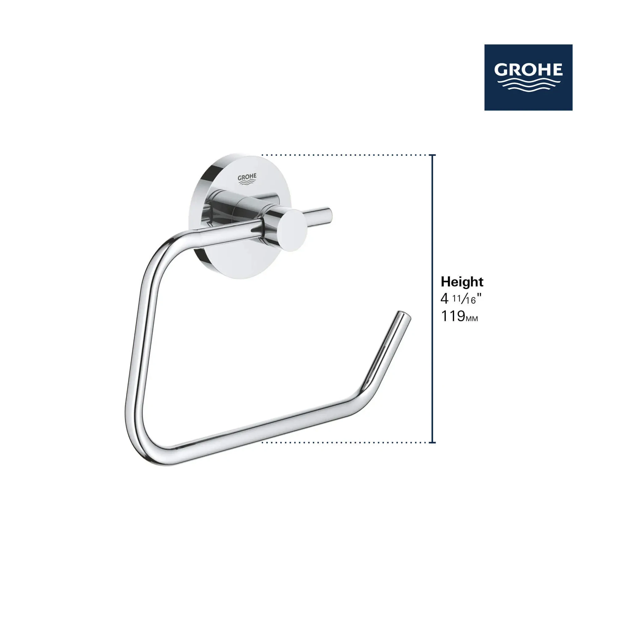 Packaging of GROHE 40689A01 bathroom accessory new in box.