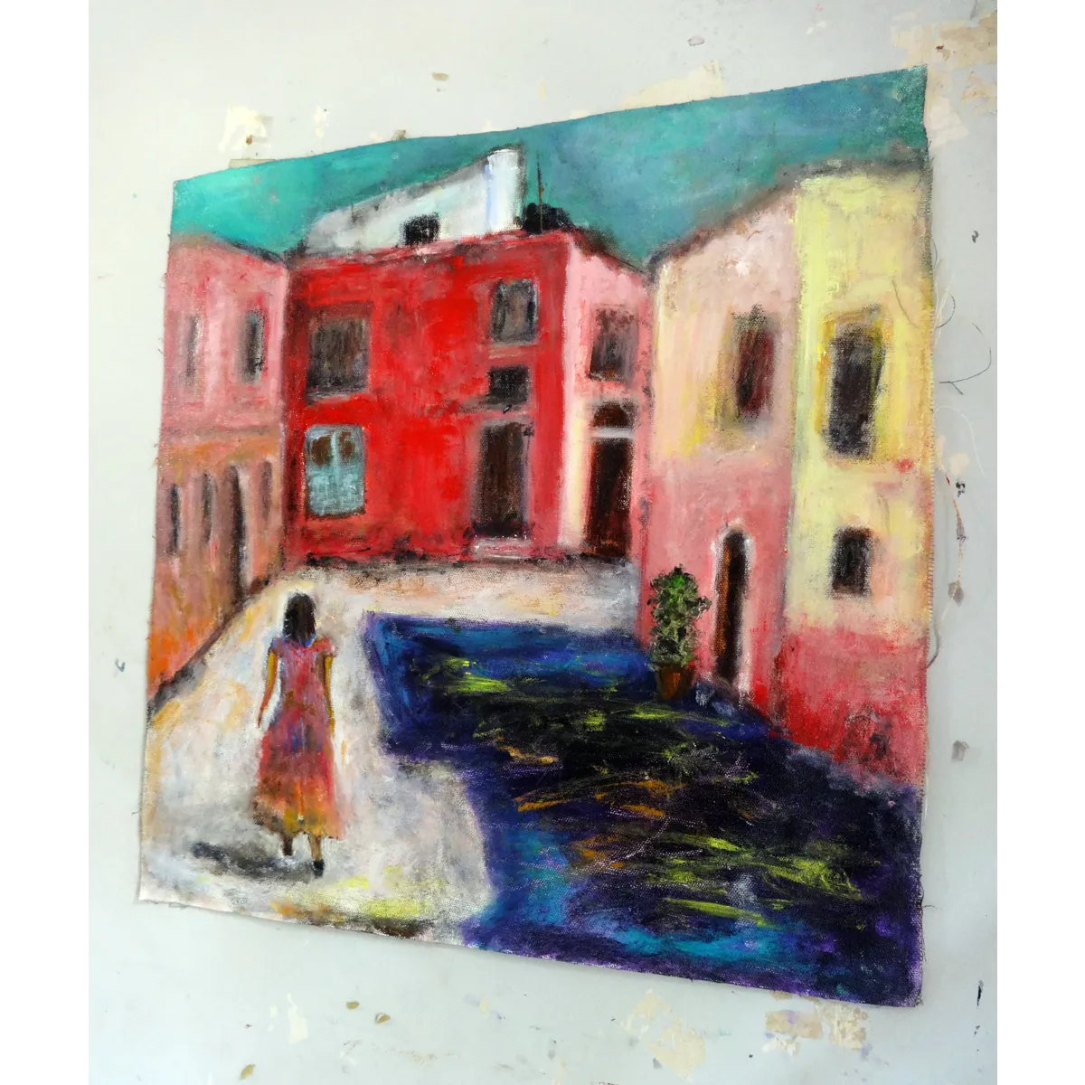 A Quiet Neighborhood Oil Painting