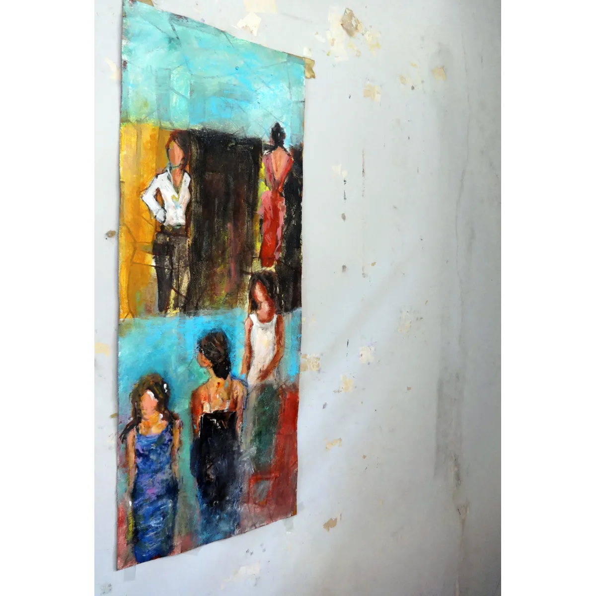 Females Semi Abstract Acrylic Diptych Painting