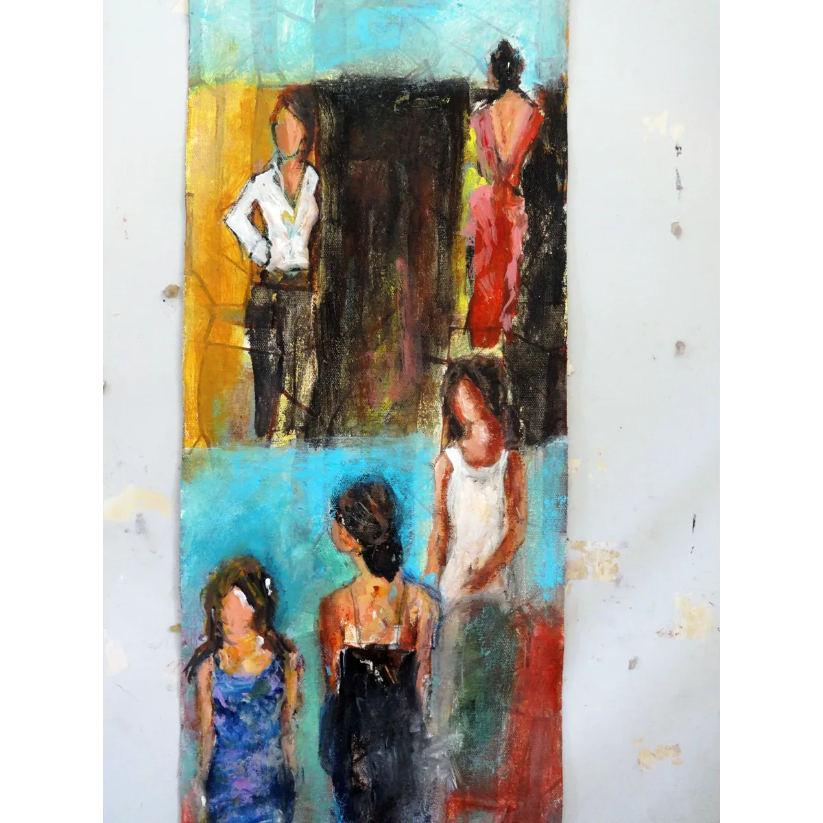 Females Semi Abstract Acrylic Diptych Painting